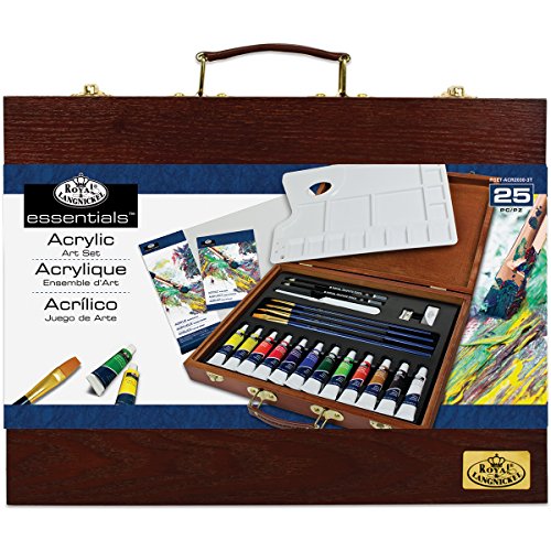 Royal Brush Wooden Box Art Set Acrylic Painting 25-Piece, Multicolour, 5.71x33.65x26.67 cm