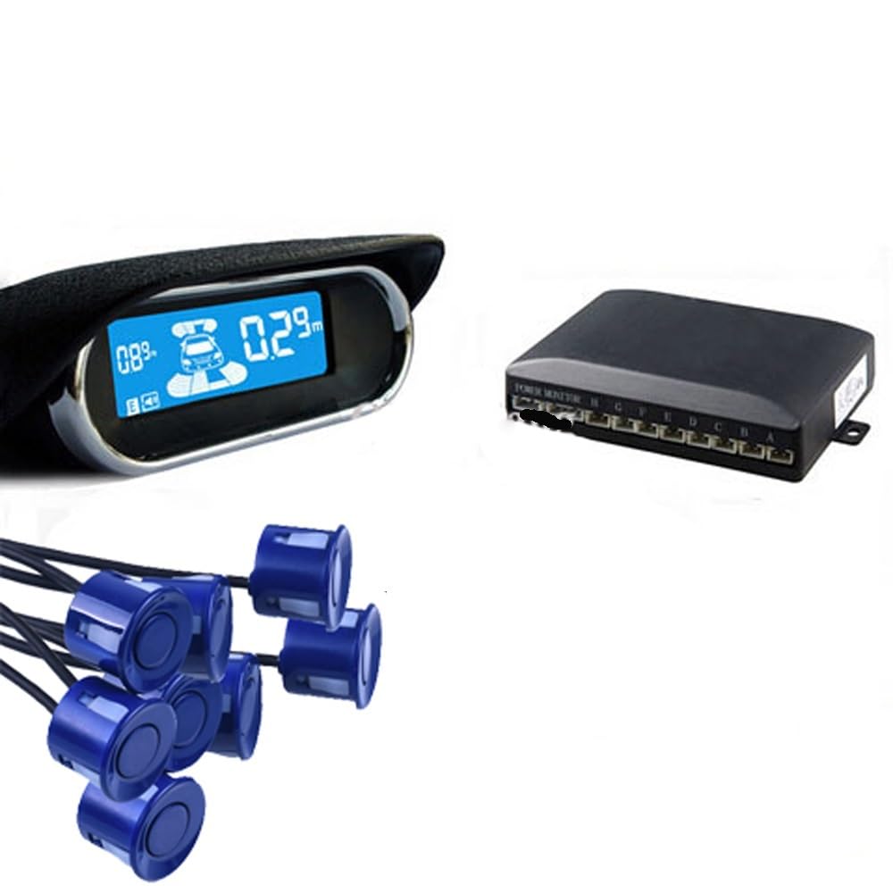 Kit sensori parcheggio Kit sensore di parcheggio per auto 8 sensori Display retroilluminato da 22 mm rilevamento del monitor radar backup inverso 12V 7 colori