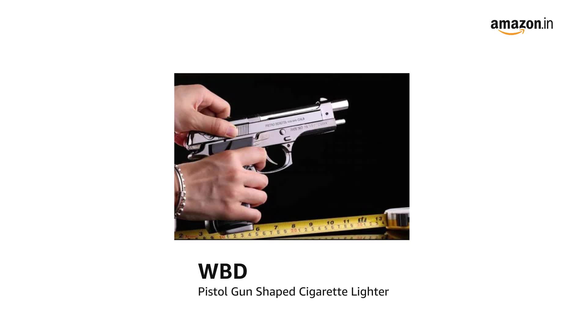 WBD Metal 9 Mm Pistol Gun Shaped Cigarette Lighter(Black) : Amazon.in: Home  & Kitchen
