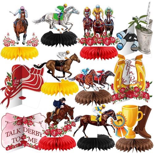 Centros de mesa de carreras de caballos 3D y suministros de fiesta de cumpleaños ecuestres Yuntau