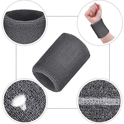 Image of Bememo 12 Pack Wristbands Sweatband for Women Men, Neon Colored Sport Wrist Bands, Tennis Football Basketball Sweatbands, Moisture Wicking Arm Bands for Working Out