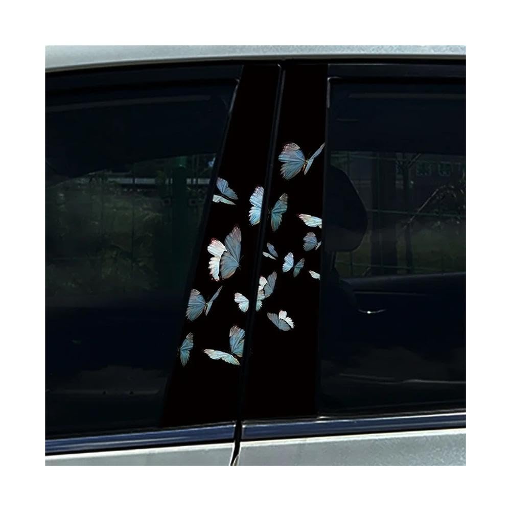 Bertdcx F Butterfly Car Stickers Diy Car B-Pillar Cover Scratches Pet Decals Auto Parts(,1Pcs)