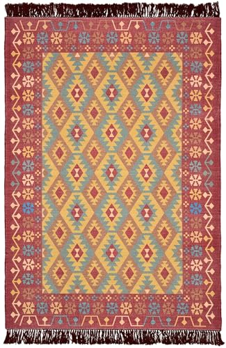 Image of Printed Rug Soft Floor Carpets with Anti Slip Backing for Living Room | Bedroom | Kids Room (Rust Multi, 4x6 Feet)