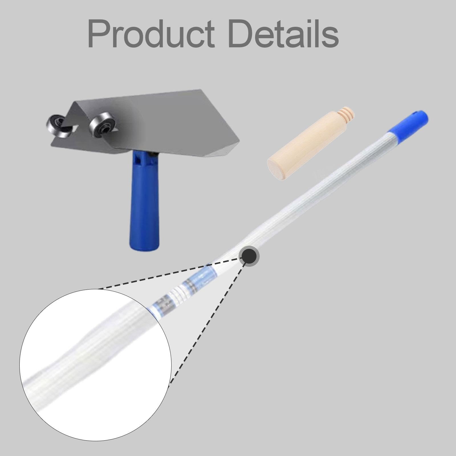 Taloche D'Angle pour Cloison Sèche Manche Bois Antidérapant Lisseuse Aluminium Inox Solide Outil Application Enduit Angle Intérieur Tige Incluse Adapt, 2 M Rod