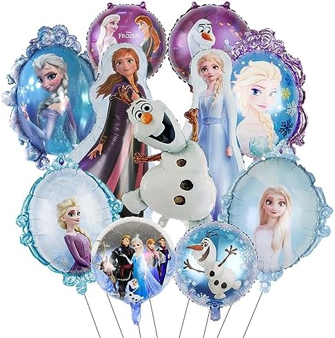 Ice Snow Birthday Party Balloons, Elsa Birthday Decorations, Elsa Anna,Olaf Balloon Decorations,Snowflake Balloon Decoration, Include Happy Birthday For Birthday Party