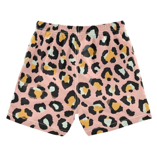 Boys Swim Trunks Pink Leopard Print Cheetah Pattern Toddler Swim Shorts Beach Board Shorts Swimsuit2