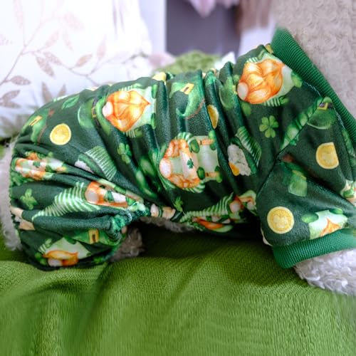 Pijama para Perro Día de San Patricio con Diseño de Duendes y Tréboles miniatura 6