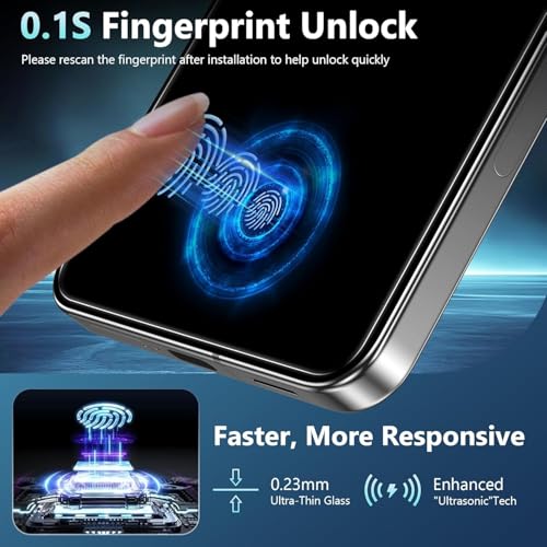 Image of NISHTECH 100% Fingerprint Unlock Support Privacy Tempered Glass for Samsung Galaxy S22, S23 5G Anti-Spy, Anti-Glare Screen Protector, Full Coverage, 9H Hardness With Installation Kit