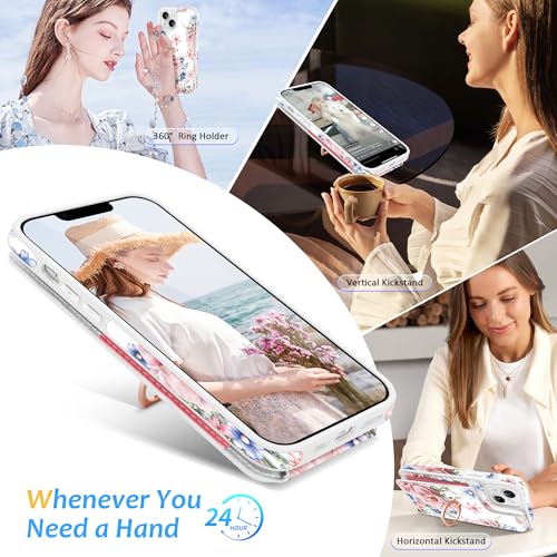 Coque portefeuille iPhone 14 et 13 avec 5 emplacements cartes violet - 3