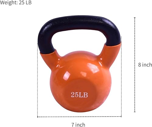 Miniatura 2 de Vinyl Coated Kettlebell - Choose 20, 25, 30, 35, 40, 45 Lbs - Durable, Non-Slip Grip for Home Gym, CrossFit, Strength Training