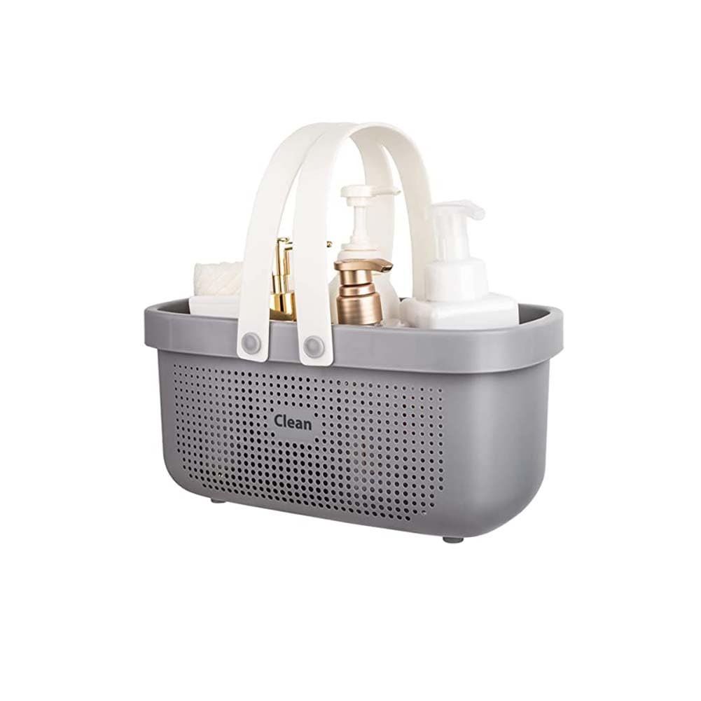 kamuavni Silicone Shower Caddy Basket Plastic Storage Baskets with Handles Drainage Toiletry Organizer Bin Dorm Shower Tote Bag
