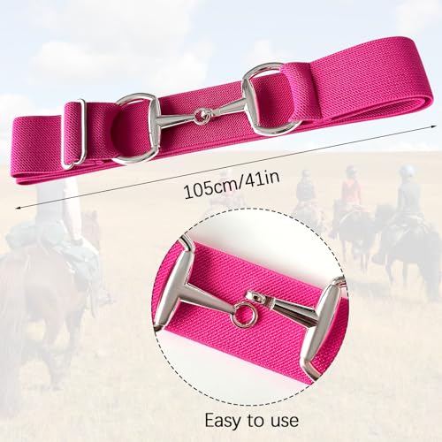 Image of Huaerle 1.5 inch Elastic Equestrian Belt with Bit Buckle and Leather Key Strap