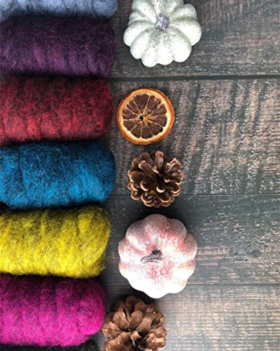 Image of Revolution Fibers Himalayan Range Wool Roving Variety Pack | 10 Luxurious Blended Colors of Corriedale Fleece Fiber | Perfect for 3D Needle Felting, Wet Felting & Spinning