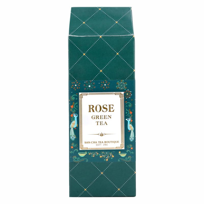 Image of Sancha Tea Boutique, Diwali Collection, Diwali Gift Box, Rose Green Tea, Ginseng Tea & Masala Chai, Loose Leaf Tea, Tea Assortment, Gift of Health, Premium Tea Hamper
