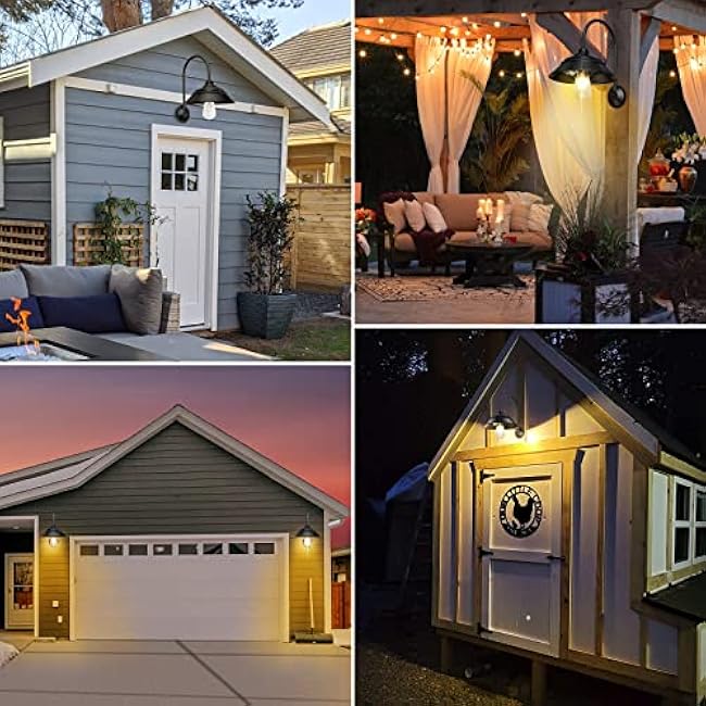 Aqonsie Solar Barn Light Outdoor With 3 Lighting Modes & Motion Sensor Wall Sconces, Rustic Chicken Coop Lights, Waterproof Wall Mount Light for Barn/Shed/Farmhouse/Porch