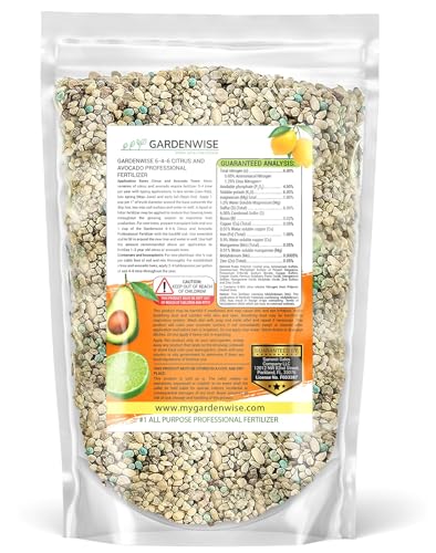 Image of Gardenwise 6-4-6 Avocado and Citrus Tree Professional Fertilizer Plant Food for Outdoor /Indoor Gardening; Quick-Release Nitrogen Fertilizer; Orange, Lime, Avocado and Lemon Tree Fertilizer (5 QUARTS)
