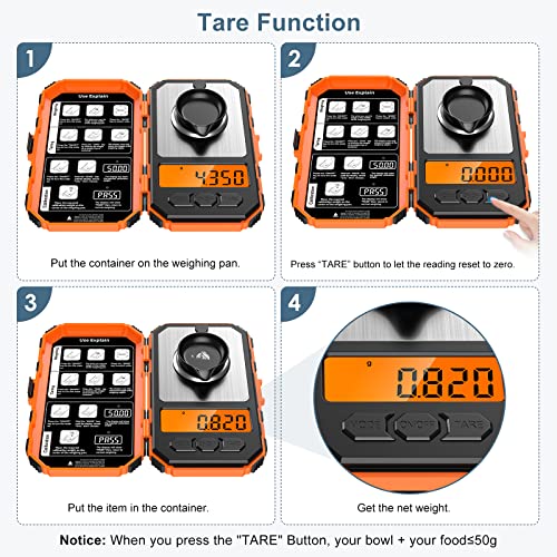 Ankilo Professionelle Taschenwaage,50g/0,001g Feinwaage Digitale Milligramm Waage,Hochpräzise Schmuckwaage im Taschenformat, mit 20g Cal-Gewicht, Pinzette,Tray