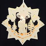 Hergestellt im Erzgebirge Fensterbild Erzgebirge beleuchtet - Motiv Weihnachtsmann - 27cm