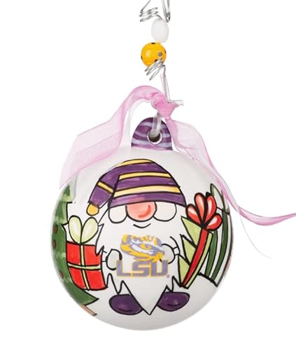 Glory Haus, Décorations de Noël collégiales en céramique – Peintes à la main – Célébrez votre collège préféré (LSU)