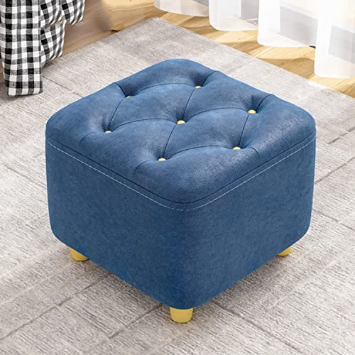ZHANGGL Reposapiés, reposapiés pequeño, Taburete otomano de Madera Maciza, Taburete de sofá, Banco para Cambiar Zapatos, reposapiés, Asiento Acolchado con Patas de Madera, para s