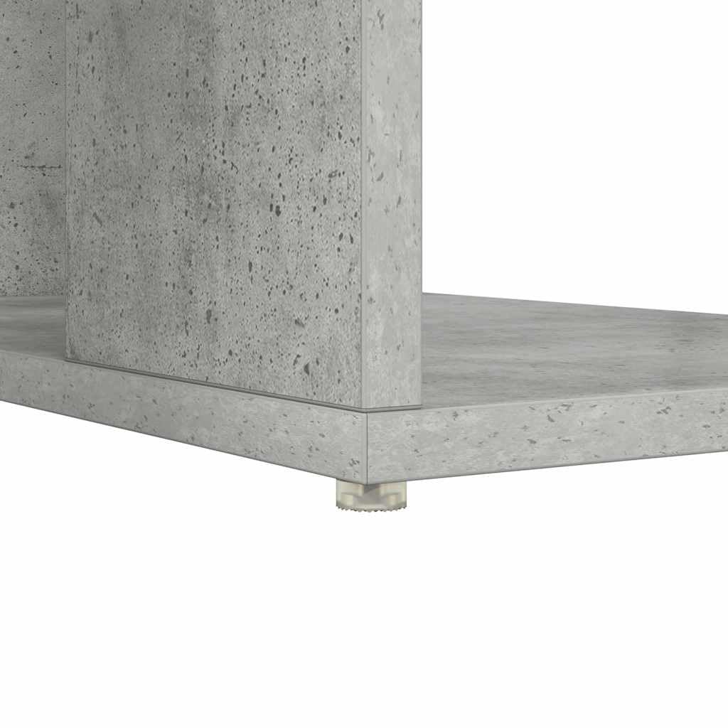 Scrivania Porta PC con Ripiani Grigio Cemento 130x50,5x75 cm | Tavolo da studio moderno con scaffali aperti per studio, ufficio o cameretta. Superficie robusta e facile da pulire.