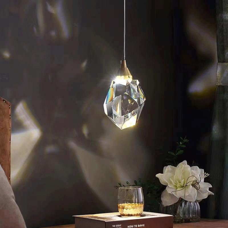 Mini lampada a sospensione in cristallo Lampada da cucina moderna a isola LED in ottone Lampada a sospensione con cavo regolabile Lampadario for sala da pranzo Comodino camera da letto