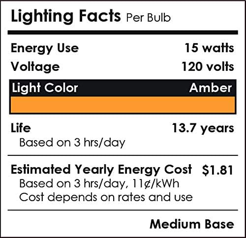 Miniatura 5 de Sunlite 81479 Bombilla LED empotrable PAR38 de color, 15 vatios (equivalente a 75 W), base mediana (E26), reflector, certificación ETL, ámbar, 1