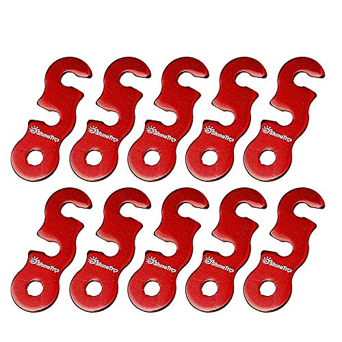 Yillsen Ultralight Aluminum Alloy Guyline Cord Adjuster Tent Tensioners Rope Adjuster For Tent Camping Hiking Backpacking Outdoor Activity Pack Of 10 Red #TOP26