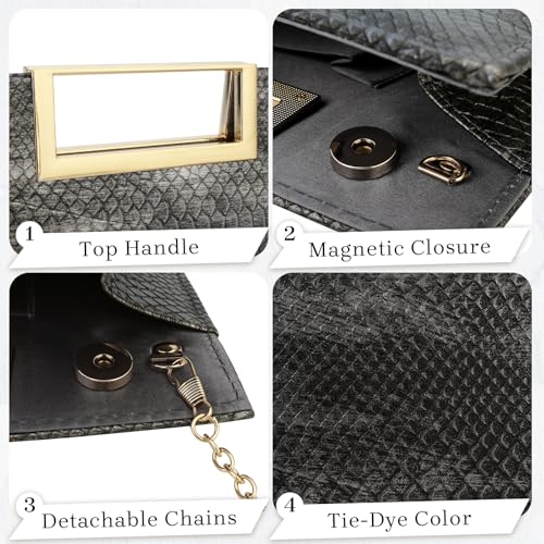 Image of Gets Clutch Purses for Women PU Leather Evening Handbag for Formal Wedding Party Clutches Small Crossbody Bag with Chain