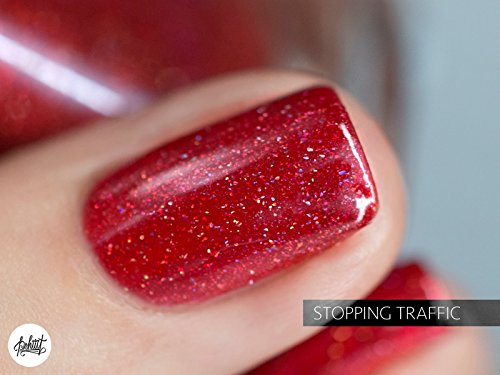 Image of ILNP Stopping Traffic - Fire Engine Red Holographic Nail Polish