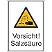 Produktbild INDIGOS UG - Vorsicht! Salzsäure Warnschild, selbstklebende Folie 13,10x18,50cm - Warnung - Sicherheit - Hotel, Firma, Haus