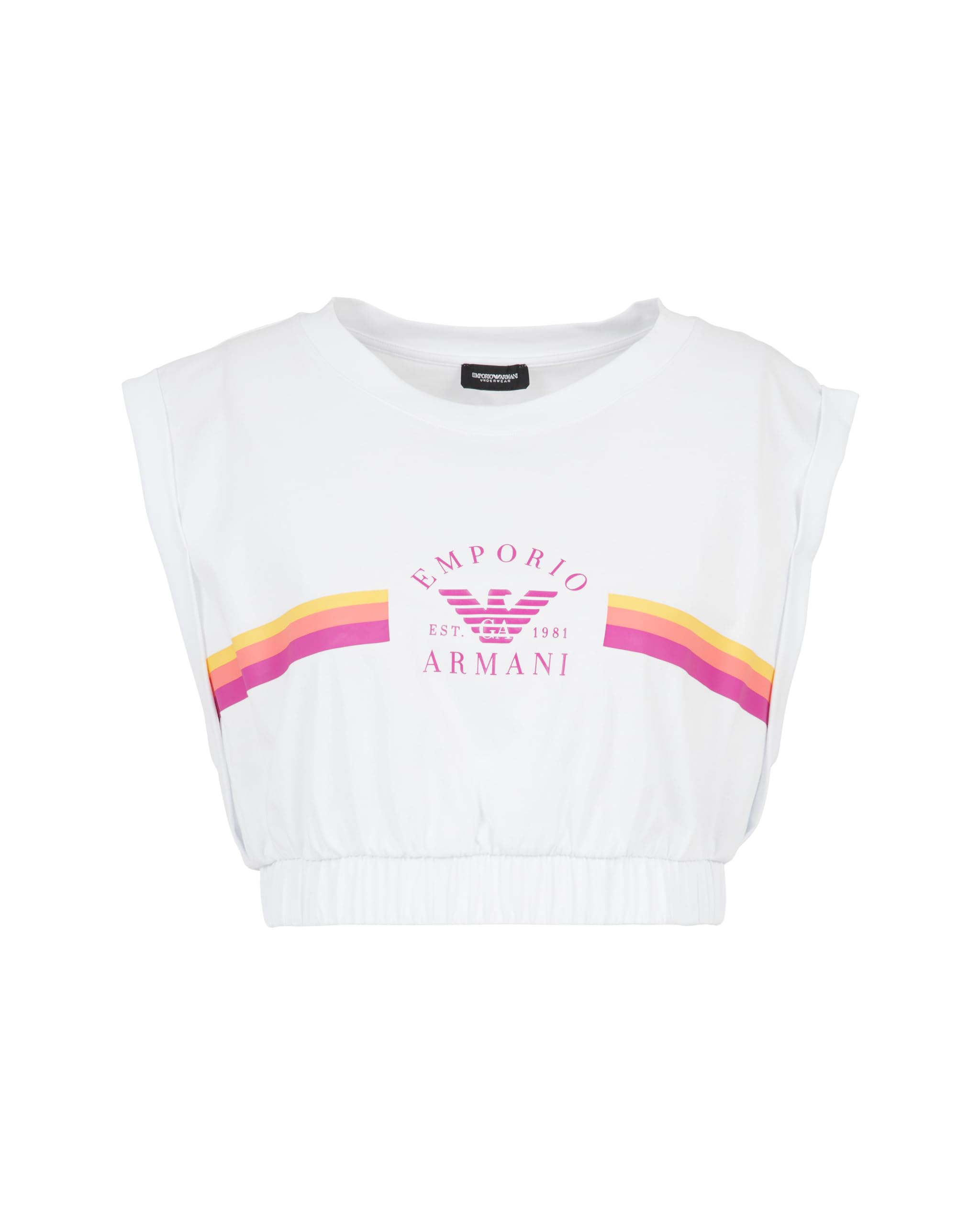 EMPORIO ARMANI Woman Logo Band Crop Top White L