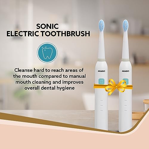 AGARO COSMIC Lite Sonic Electric Toothbrush for Adults with 6 Modes, 6 Brush Heads And 2 Interdental Head, Rechargeable with 3.5 Hours Charge... - Image 2