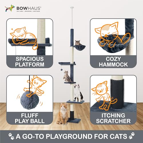 Árbol para Gatos BOWHAUS Ajustable Altura 104-115 pulgadas Beige miniatura 5