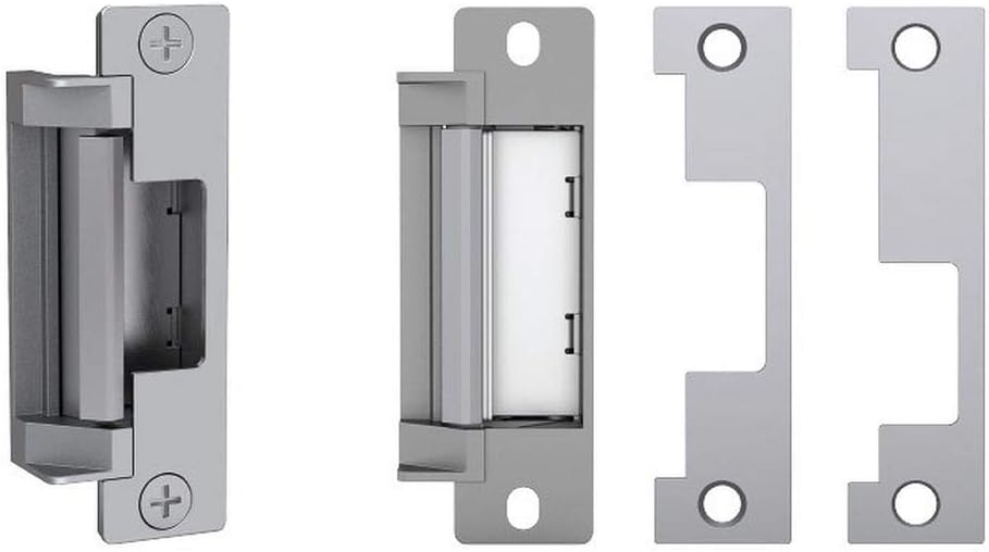 HES 4500C Electric Strike Complete Pac, accommodates Cylindrical or Mortise Locksets up to a 3/4" throw latchbolt, Satin Stainless Steel (630), Dual Voltage (12/24 VDC/VAC)