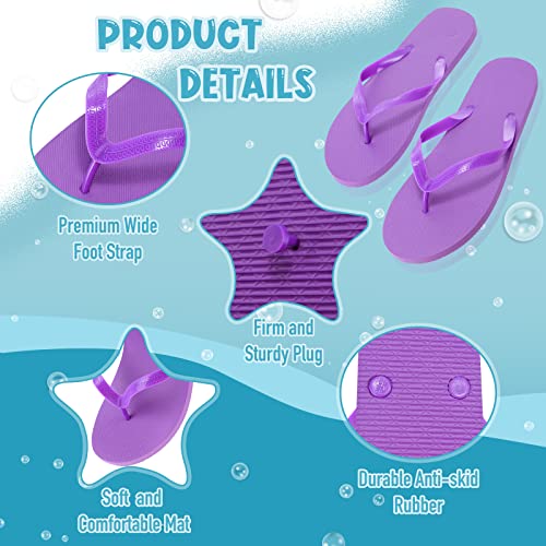 Yahenda 60 Pairs Bulk Flip Flops Arch Support, Wedding Slippers Flip Flop Sandals for Beach Men Women Pool Party 6 Colors3