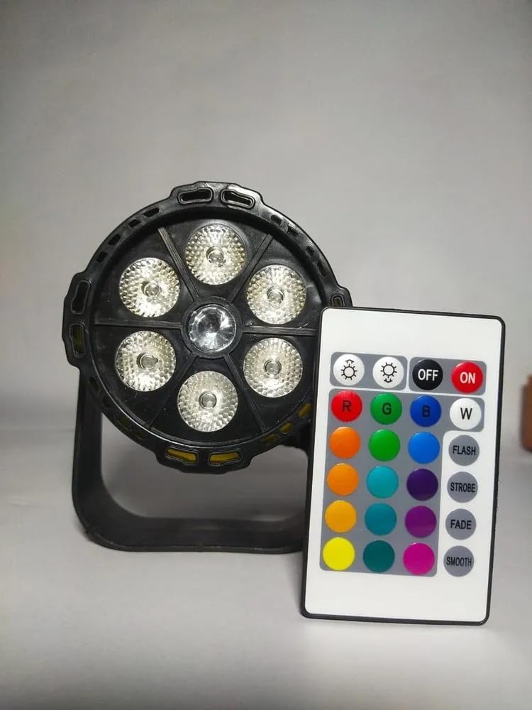 6 LED Multi-Color Mini Par Light with Remote | 220V AC Disco Party Light | Stage, DJ, Home, Festival & Event Lighting-image-36