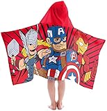 Marvel Super Hero Adventures Super Stars Kids Bath/Pool/Beach Hooded Towel - Featuring The Avengers...