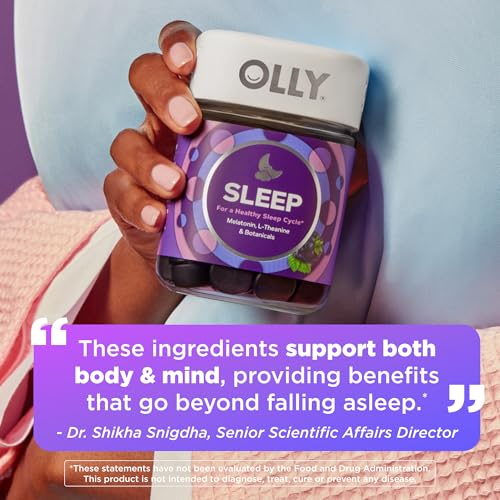 OLLY Restful Sleep Gummy Supplement with Melatonin & L-Theanine Chamomile, Blackberry Zen, 50 Gummies (25 Day Supply) Supports a Healthy Sleep Cycle* (Packaging May Vary) - Image 4