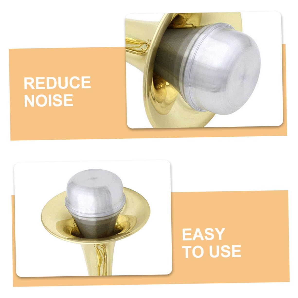 OFFSCH Aluminum Trumpet Practice Mute Cork Mute for Trombone Horn Lightweight Easy Install