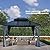 Goohome 10x12ft Hardtop Gazebo with Nettings and Curtains, Heavy Duty Double Roof Galvanized Steel Outdoor Combined of Vertical Stripes Roof for Patio, Backyard, Deck and Lawns