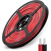 65.6ft Extension Cable Wire Cord JACKYLED 20M 22AWG Led Wire Cord for Single Color LED Strips 22/2 Low Voltage Extension, Black and Red, Led Light, Speaker, Doorbell, Electrical System Connection