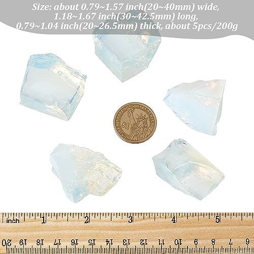 OLYCRAFT 200g 5Pcs Ethiopian Opal Gemstone No Hole Opalite Beads Rough Irregular Ethiopian Opal Stone Organic Crystals Gemstone Natural Ethiopian Opal Stone for DIY Jewelry Making - Image 2