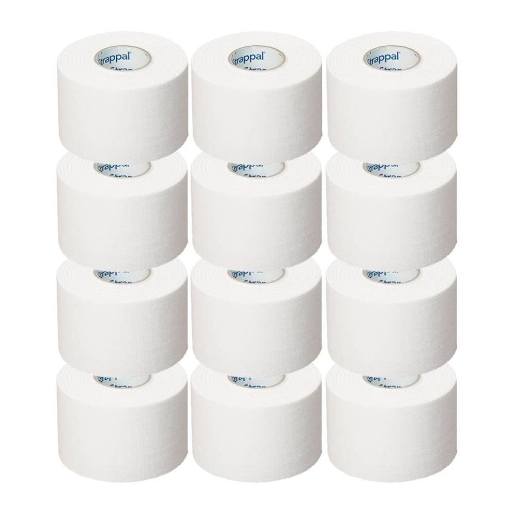 Strappal nastro taping sportivo anelastico professionale tape zigrinato all’ossido di zinco per bendaggi funzionali, stabilizzazione articolare, fisioterapia e sport | latex free | 4 cm x10 m 12 pz
