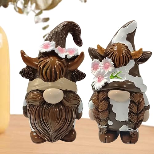 Generisch Decoraciones de nomos de resina, figuras de gnomo de resina - Decoración del hogar Resina Mesa GNOME Figurina - Exquisita Decoración de Paisaje Versátil Enanos para Sofá Salón Librería