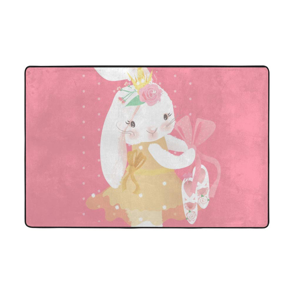 Tapis rose mignon motif dessin animé lièvre pour une ambiance magique chez soi