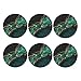 Green Gold Marble Coasters for Drinks Set of 6, Absorbent PU Leather Coaster for Coffee Table, Home Decor, Housewarming Gift for Women