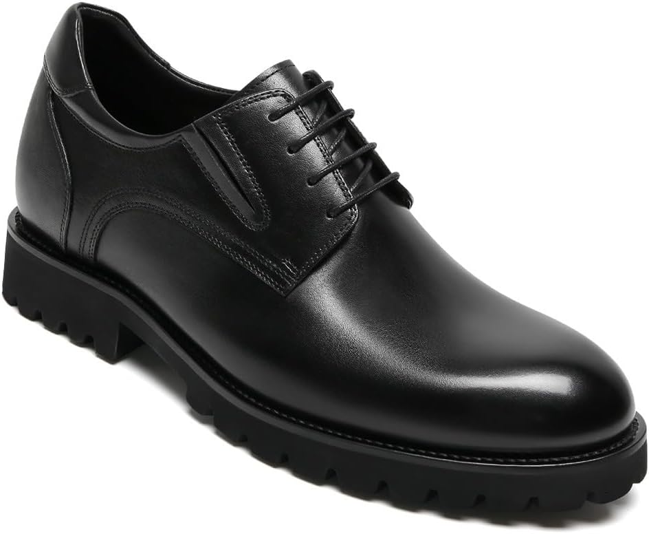 CHAMARIPAElevator Shoes for Men Invisible Height Increasing 7.5CM/2.95 Inches- Leather Height Increasing Formal Dress Shoes for Working, Dating & Party