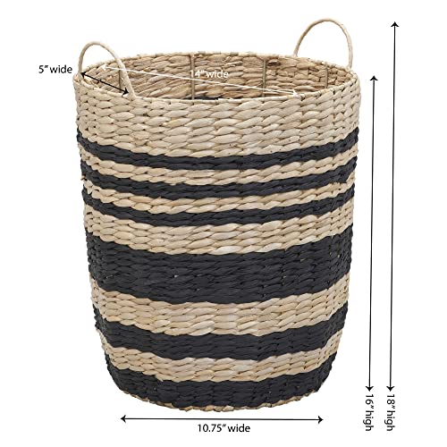 Household Essentials, Natural And Black Cattail And Paper Multi Band Basket #TOP6