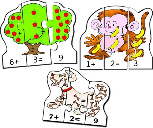 Image of CRE0995 Let's Find Out What Puzzle (Multi-Color, 54 Pieces)|CRE0989 Action and Reaction Puzzle (MultiColor, 54 Pieces)|Fun with Sums-Addition & Subtraction,for kids